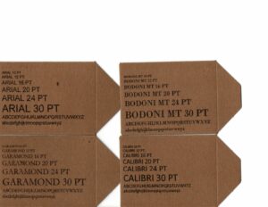 Various Fonts and Sizes for Shield Printer